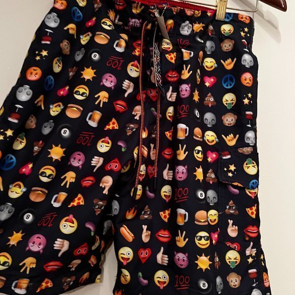 Swim Trunks -Bathing‎ Suit /Emojis / Broken Threads Surf / Medium /New with Tags - Picture 16 of 16
